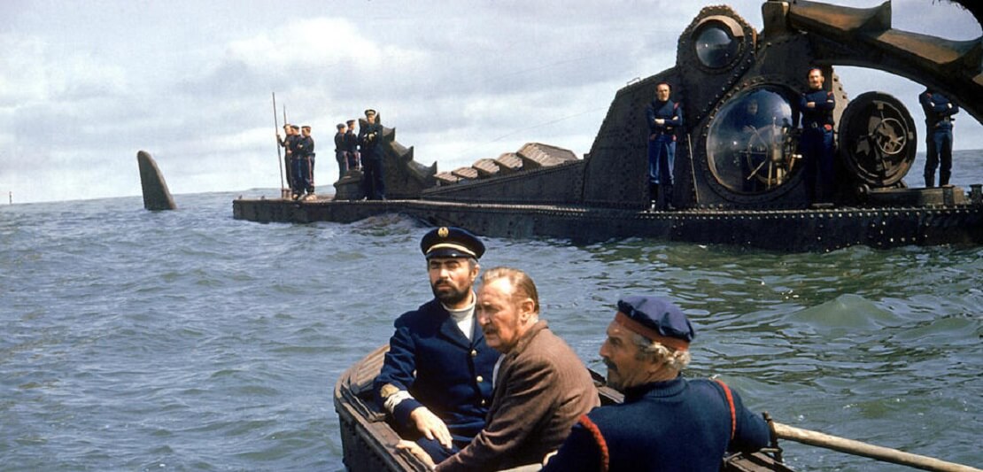 Aronnax, Conseil, Land in einem Boot vor der Nautilus