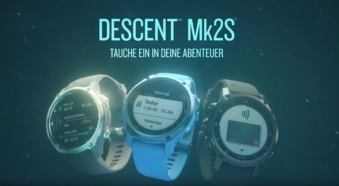 Die Descent Mk2S in verschiedenen Farben unter Wasser