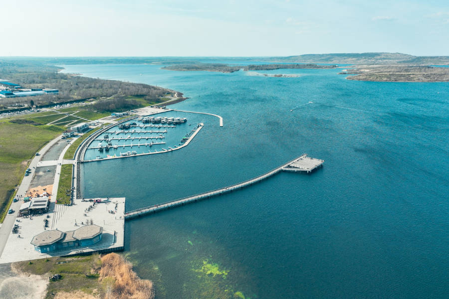 Panoramablick auf den Geiseltalsee